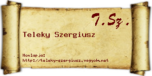 Teleky Szergiusz névjegykártya